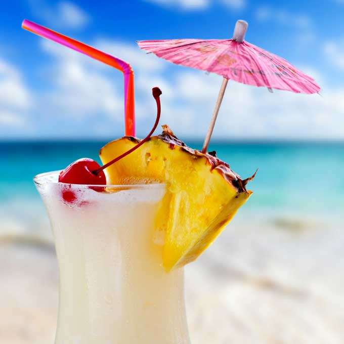 pina colada at the beach