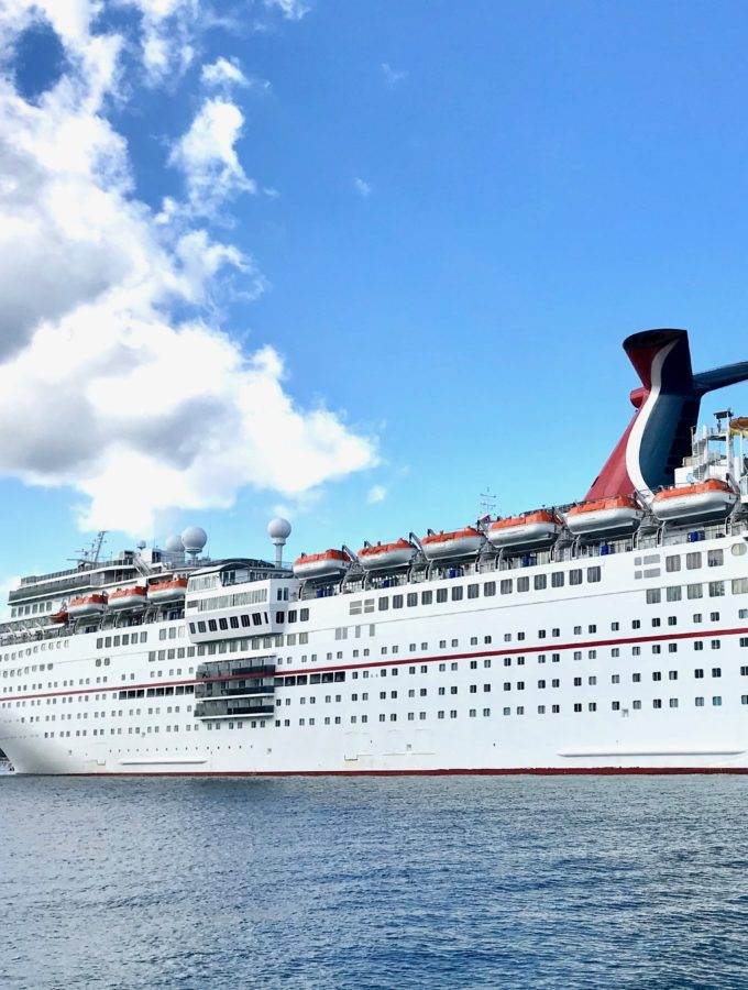 Carnival cruise ship docked in Bahamas