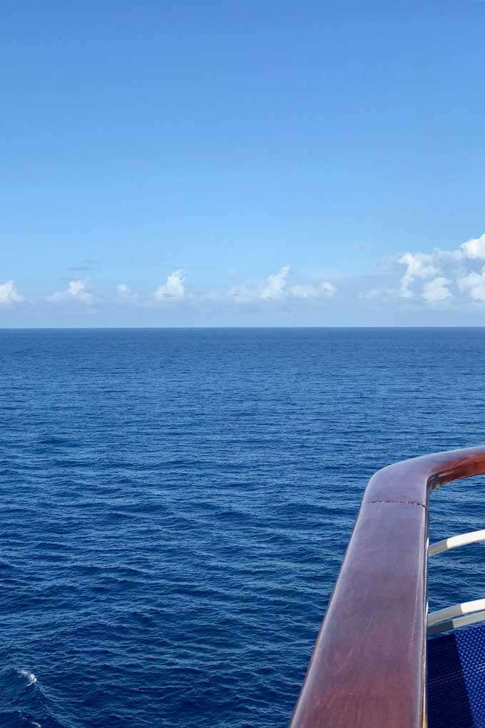 View from cruise ship railing