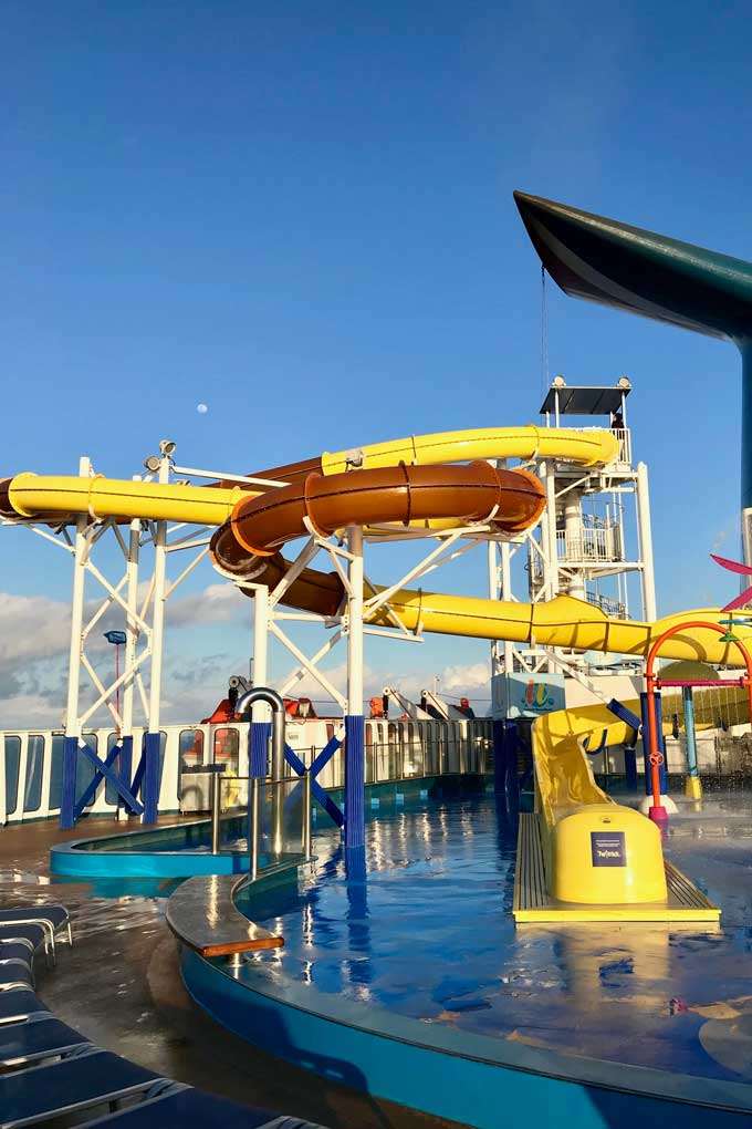 Water slides on cruise ship