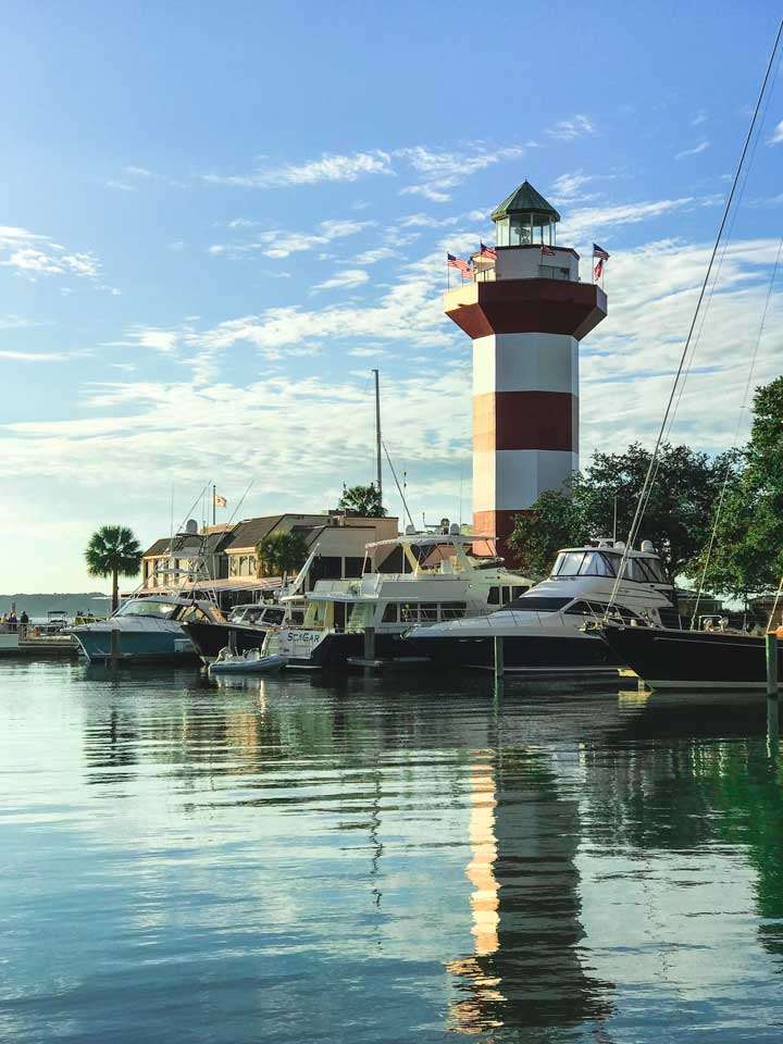 Hilton Head Island Harbourtown lighthouse and marina