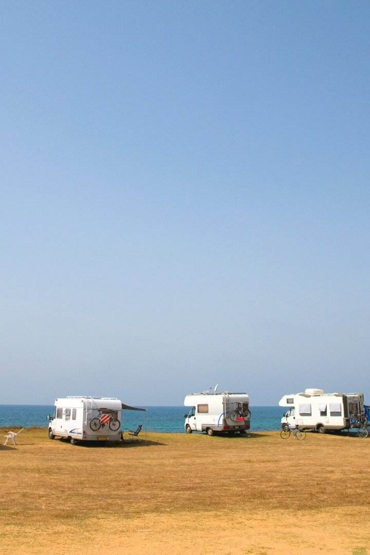 RV camping at the beach