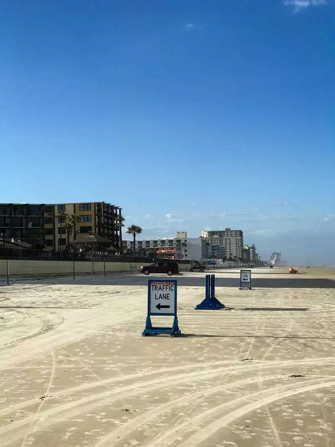 Traffic lane on the beach in Daytona Beach, Florida - Coastal Wandering