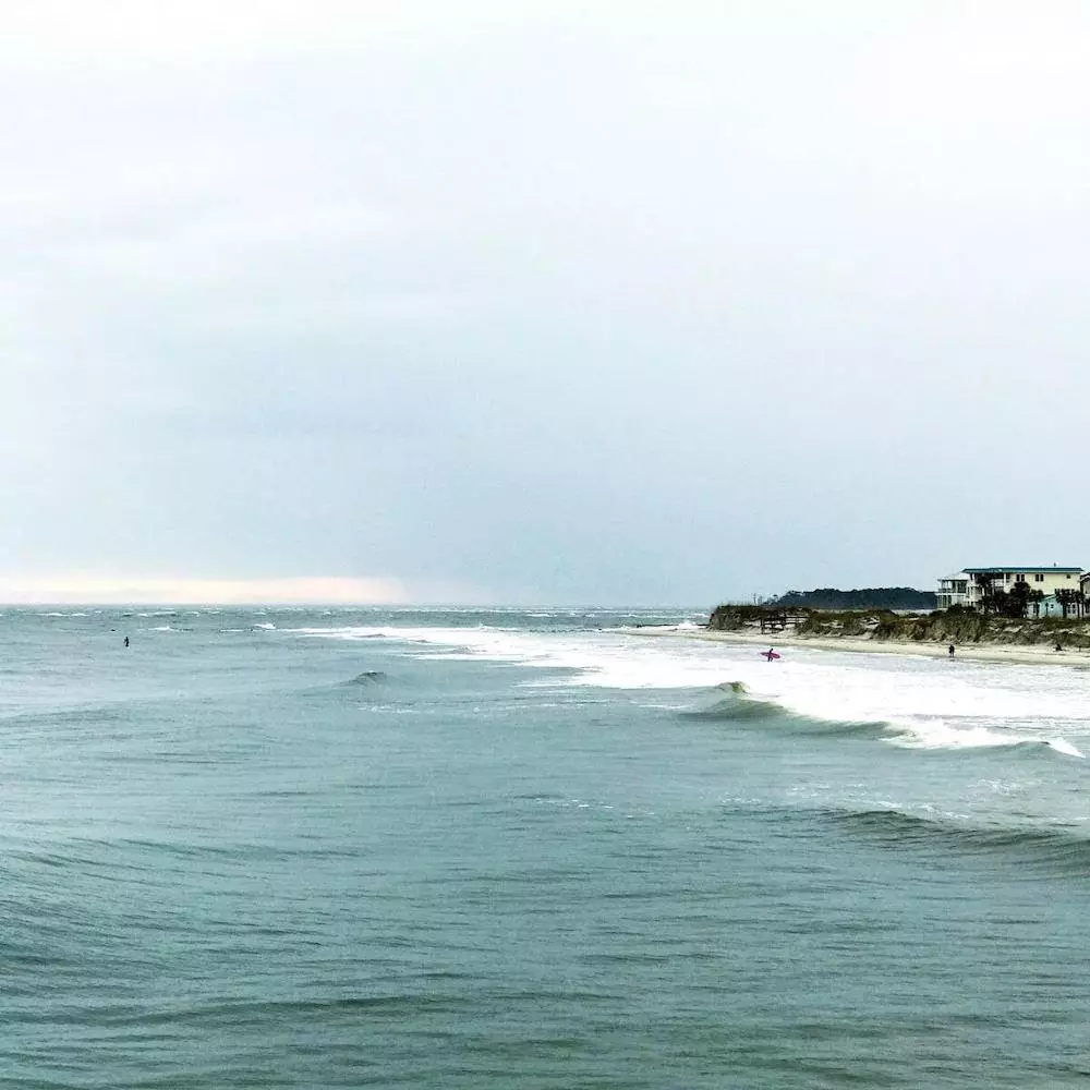 Looking out on the Tybee Island shoreline