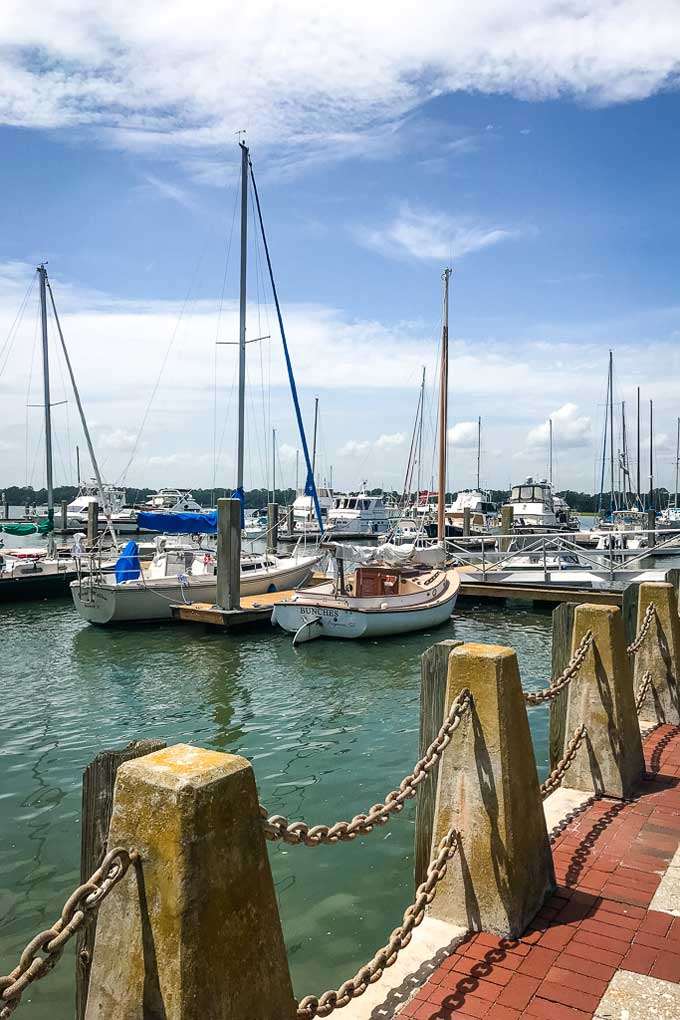 Sailboats at Waterfront Park in Beaufort, SC