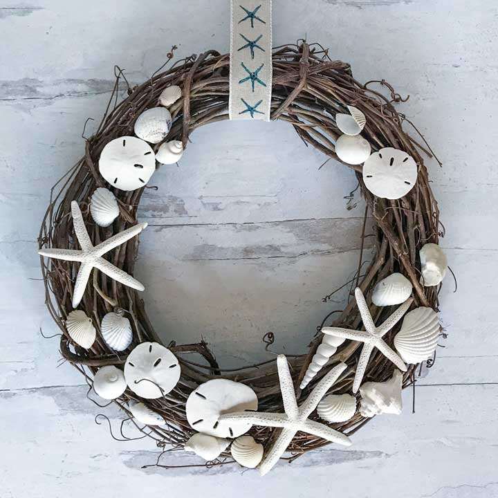 DIY Seashell Wreath Coastal Wandering sq1