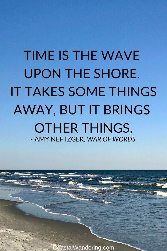 Time is the wave upon the shore. It takes some things away, but it brings other things.