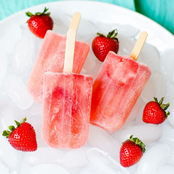 Strawberry Rosé Wine Popsicles Coastal Wandering