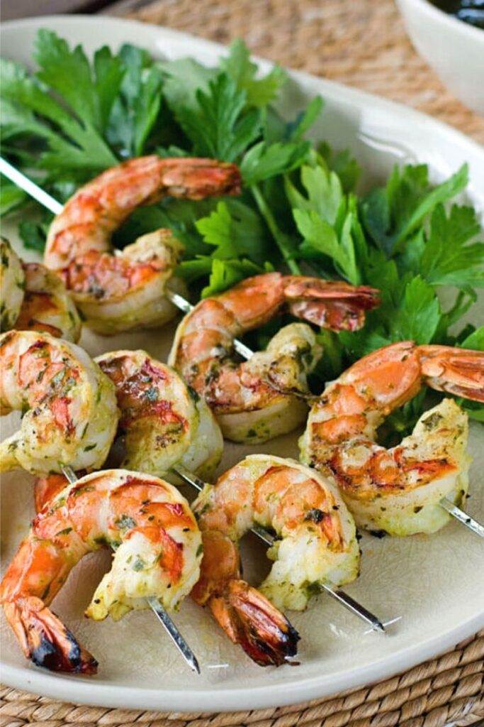 Grilled shrimp skewers