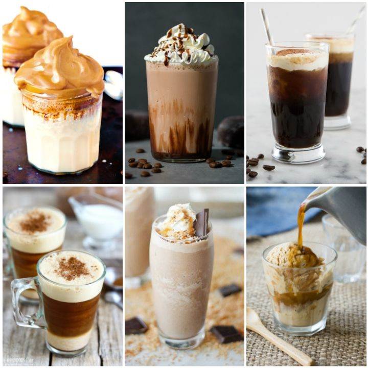 Iced coffee recipes - dalgona coffee, mocha, frozen