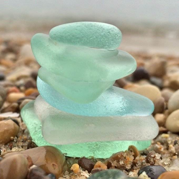 Sea glass on beach