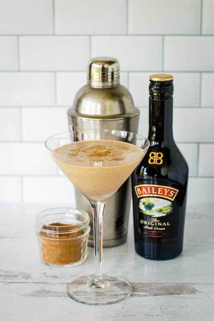 Pumpkin spice martini, cocktail shaker, Baileys