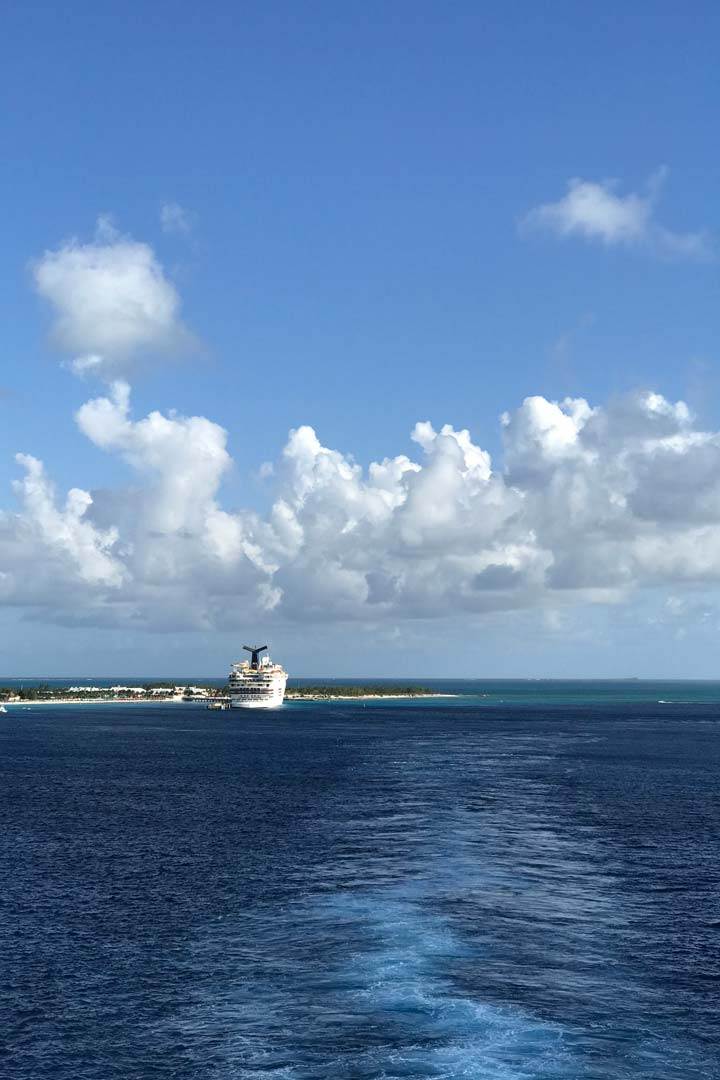 Cruise ship sailing in the Caribbean