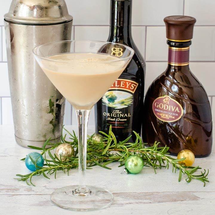 Chocolate martini, Godiva, Baileys and cocktail shaker