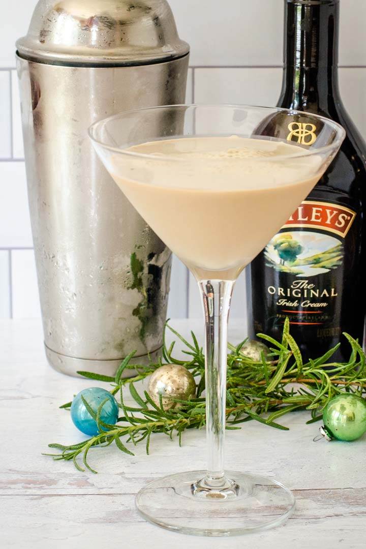 Holiday martini cocktail with Baileys