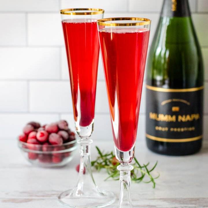 Pomegranate mimosa champagne cocktails