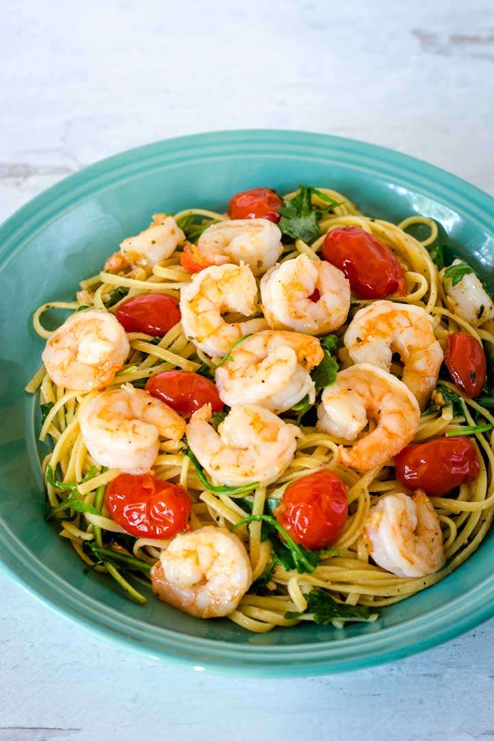 Shrimp scampi linguine