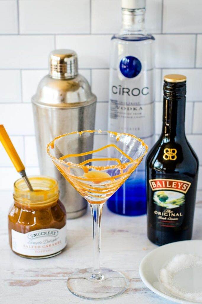 Easy Salted Caramel Martini For Dessert In A Glass Coastal Wandering