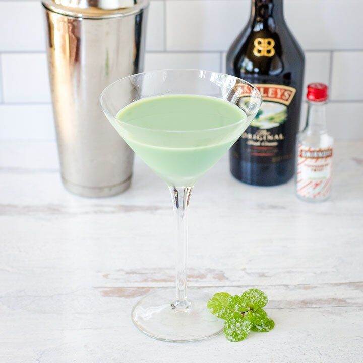 Shamrock martini with Baileys, vodka, mint