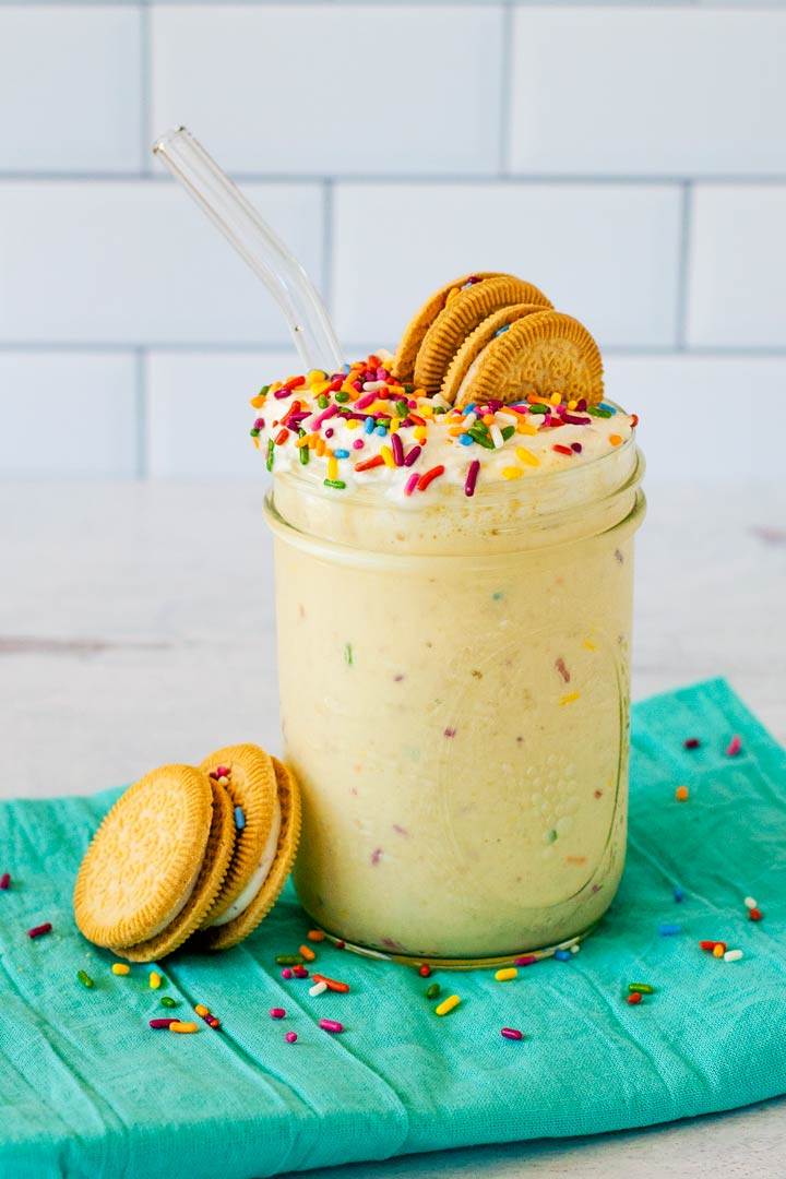 Boozy birthday cake adult milkshake