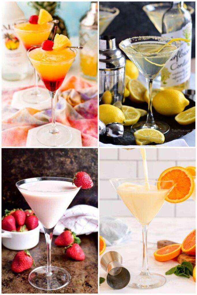 Lemon drop, orange creamsicle, strawberry and bikini martinis