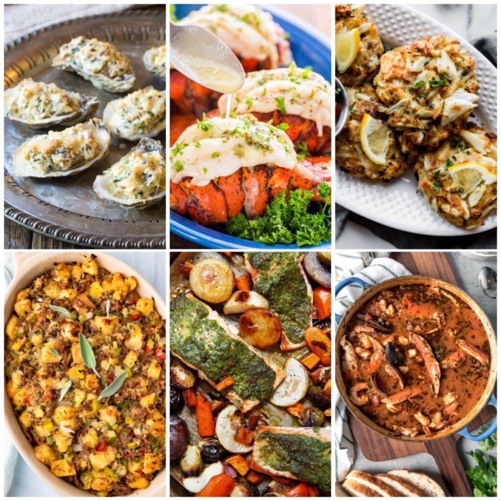 Thanksgiving recipes with crab, salmon, oysters, shrimp