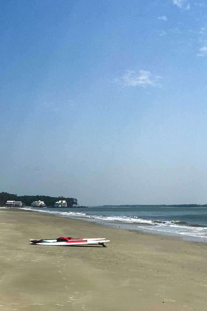 Daufuskie beach with paddle boards