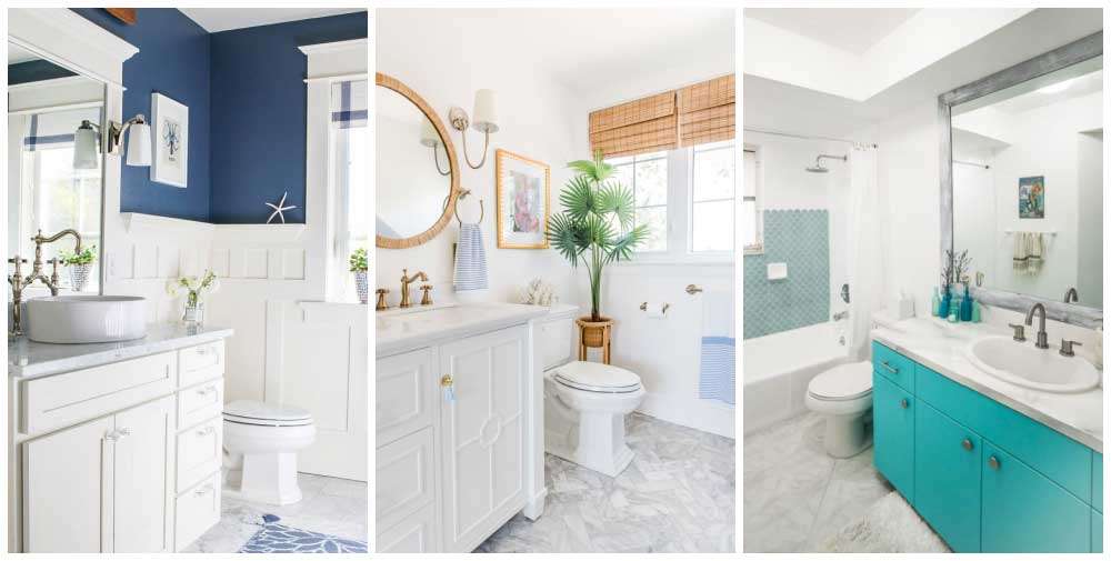 White and blue vanities