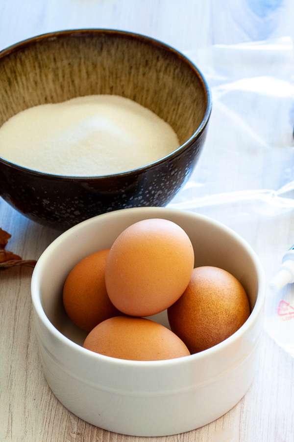 Eggs and sugar for meringues