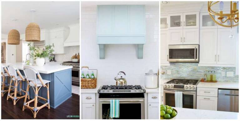 20 Beachy Kitchen Paint Ideas To Go With White Cabinets - Coastal Wandering