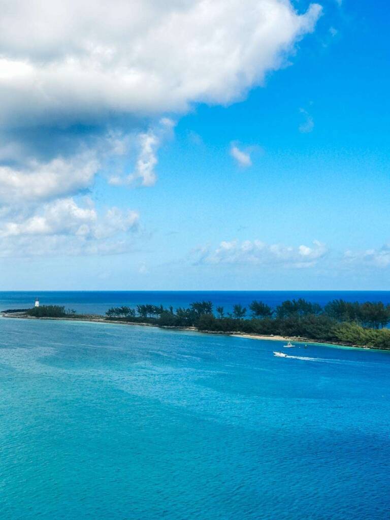 Nassau harbour and lighthouse Bahamas