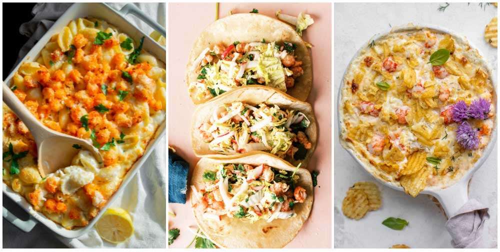 Lobster mac and cheese, tacos