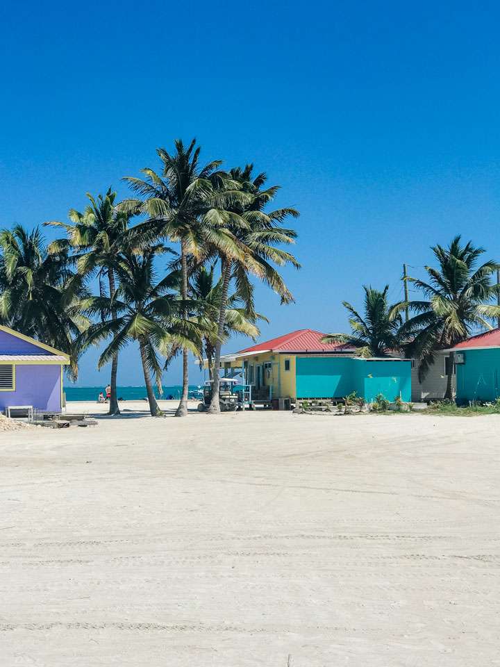 Colorful buildings on the beach