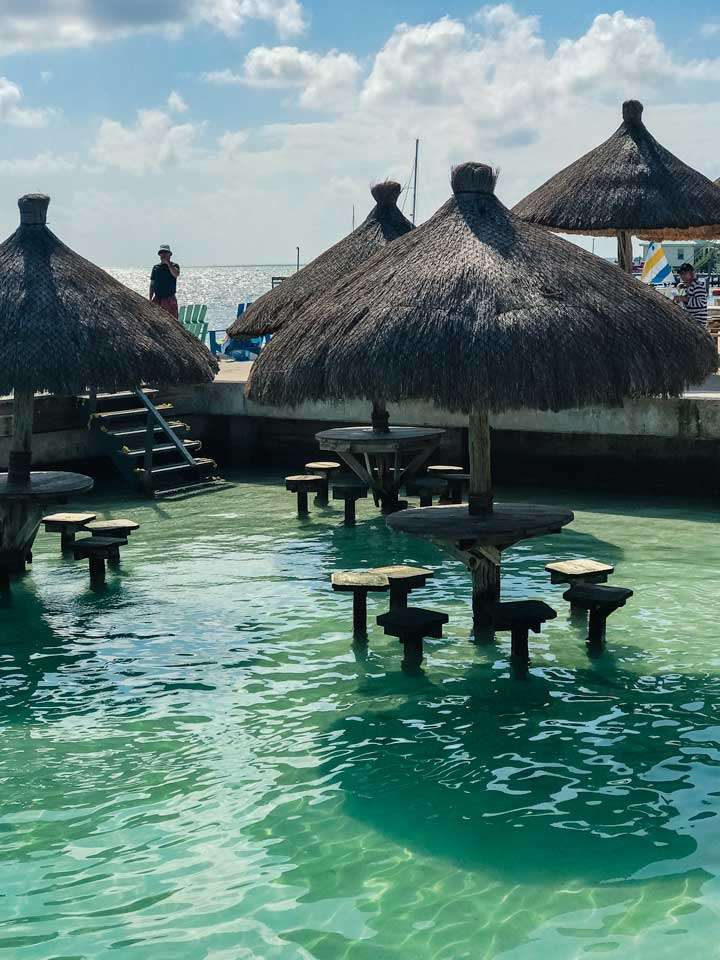 Tables in the water