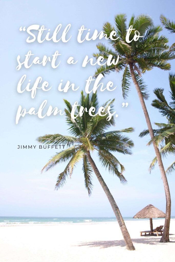 "Still time to start a new life in the palm trees."