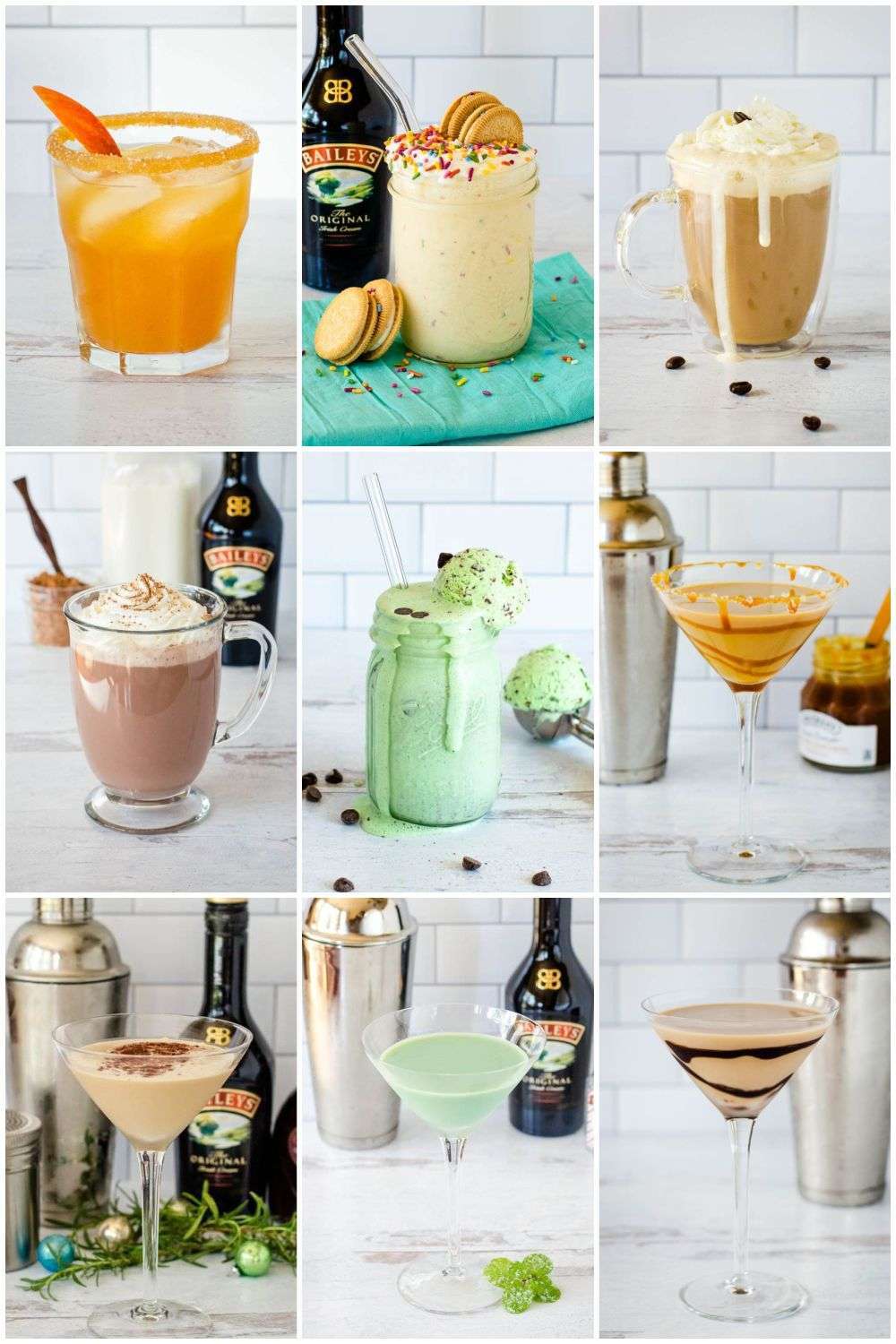 Dessert cocktails collage
