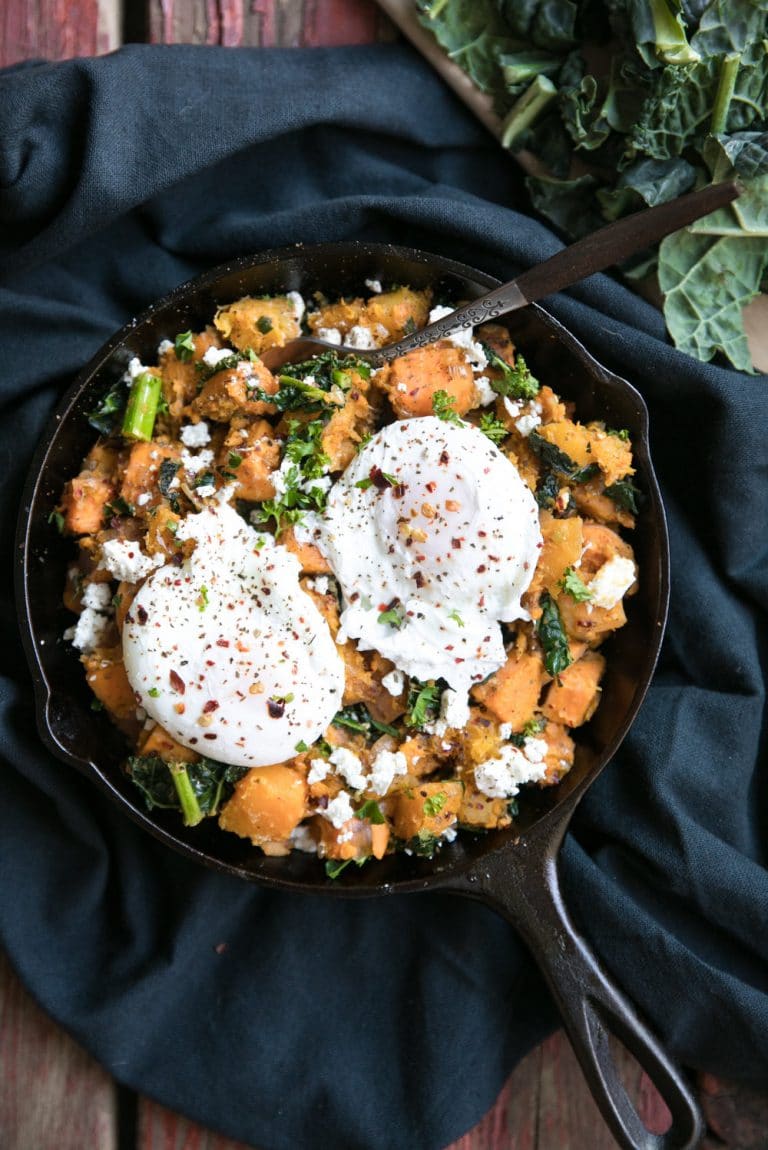 Butternut squash hash with eggs