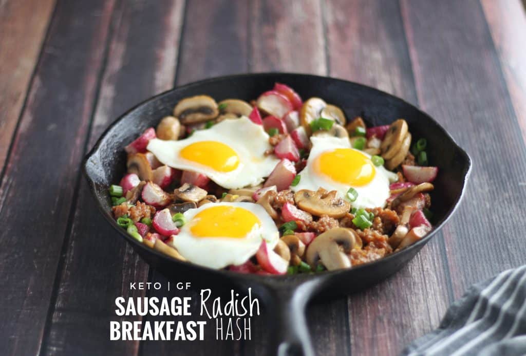 Sausage radish breakfast hash