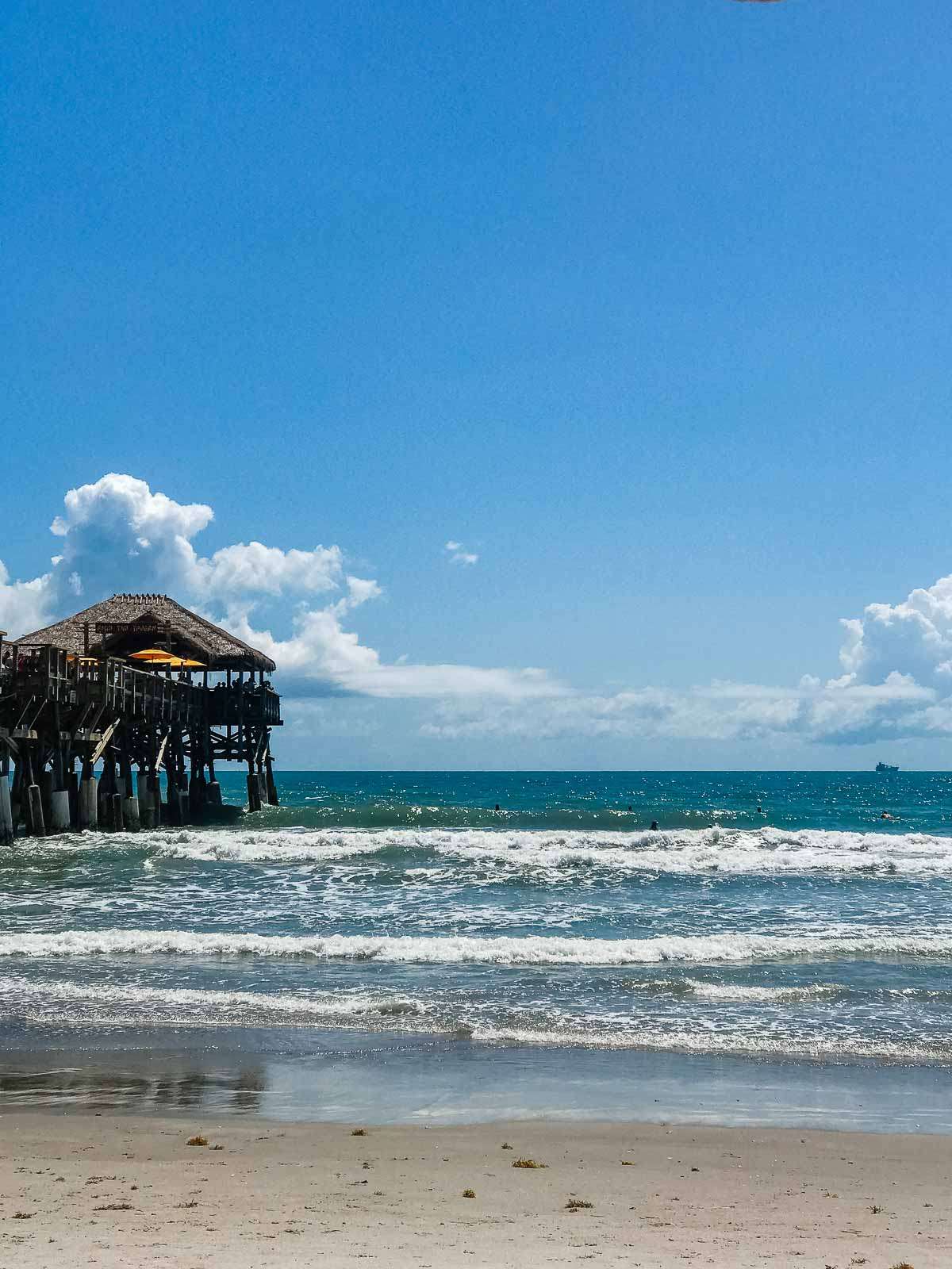 Cocoa Beach, Florida pier and surf