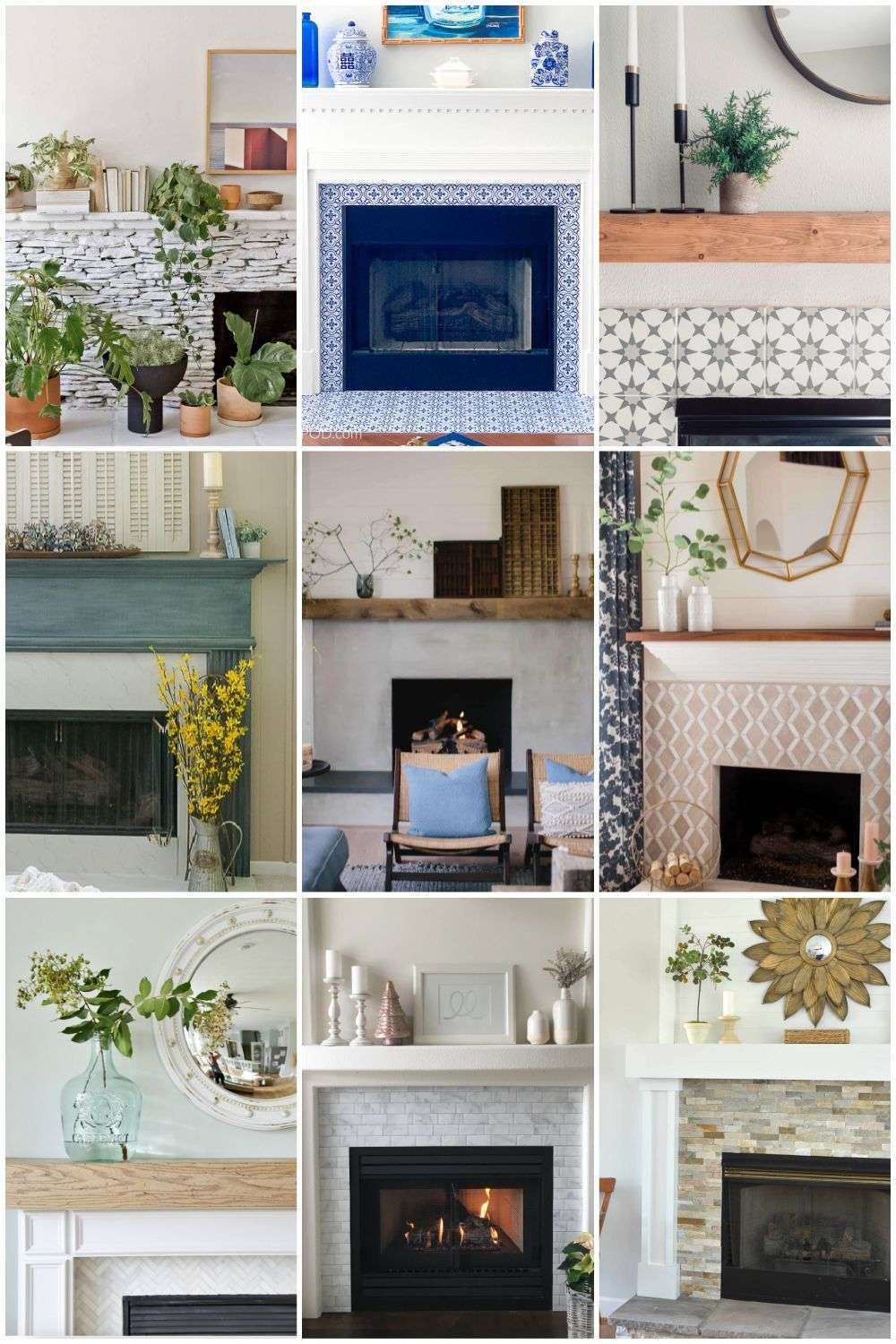 Coastal fireplace tile ideas