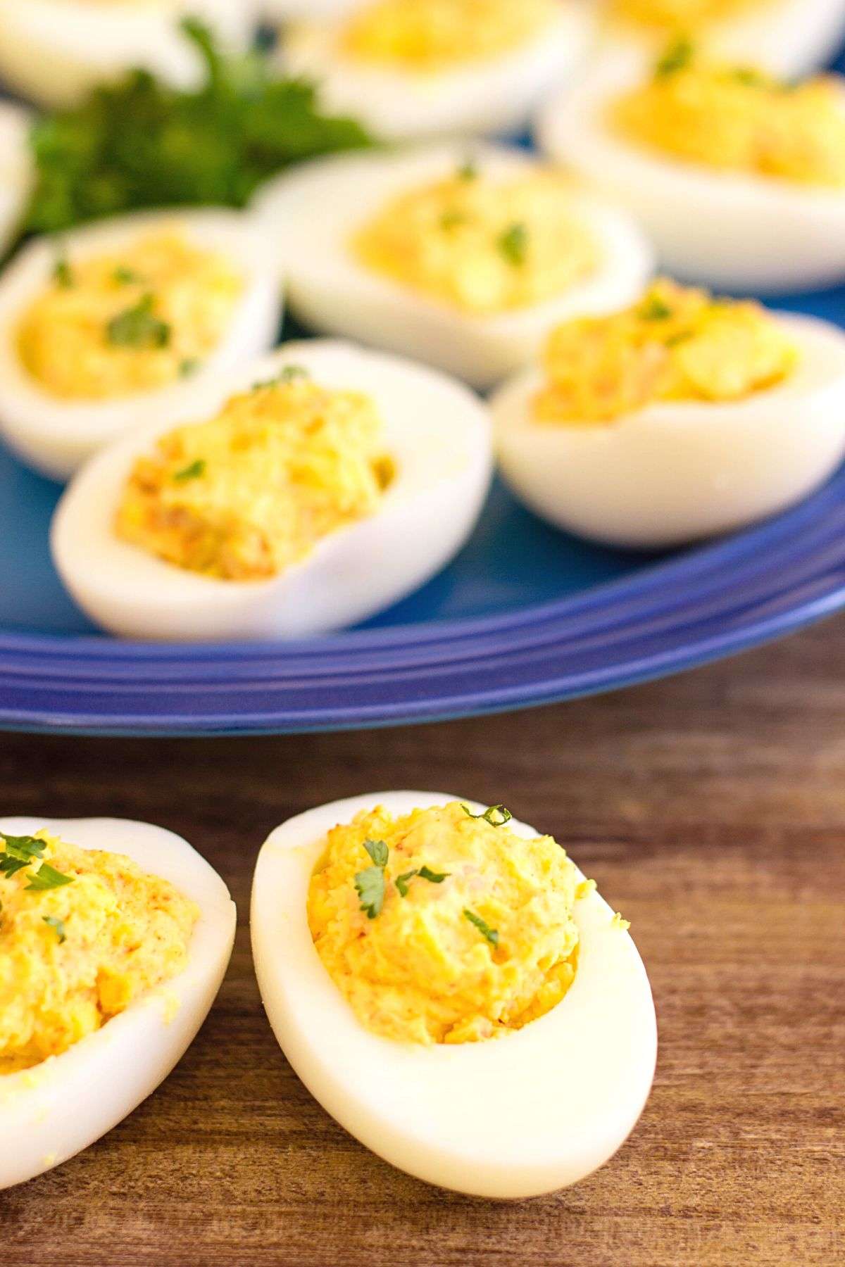 Shrimp deviled eggs