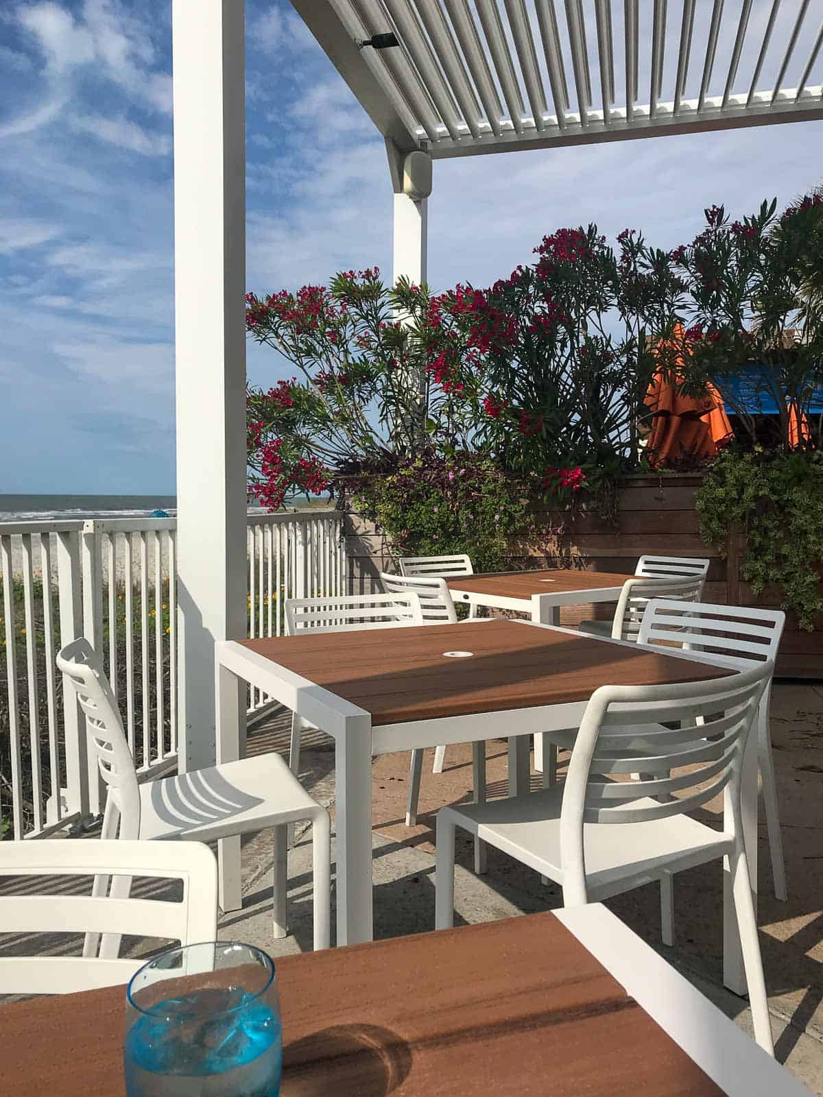 BLU restaurant patio by the beach