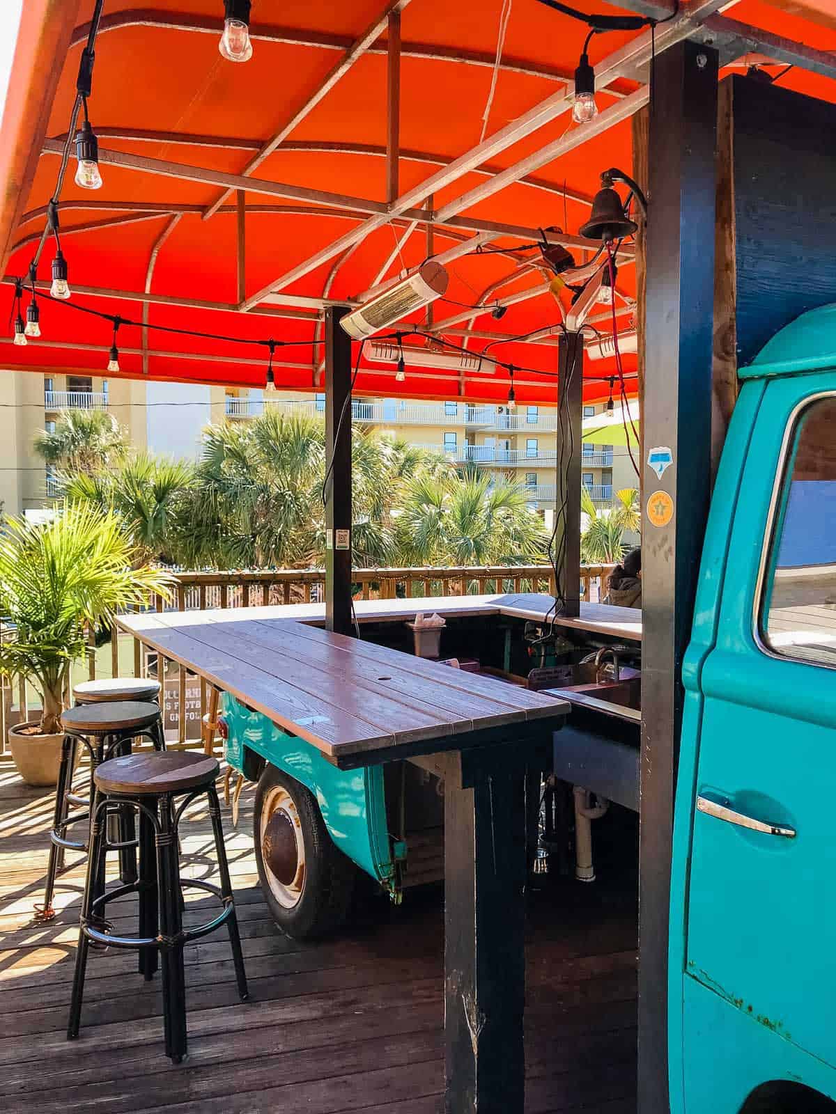 Bar truck on the deck at Loggerhead's Beach Grill