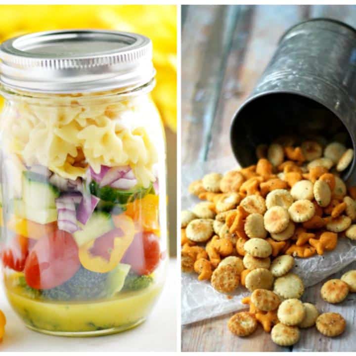 Mason jar salad, baked chickpeas