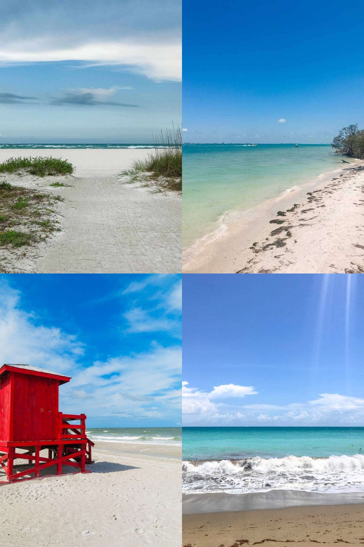 Florida islands beach views including Marco Island, Sanibel, Sand Key and Hutchinson Island.