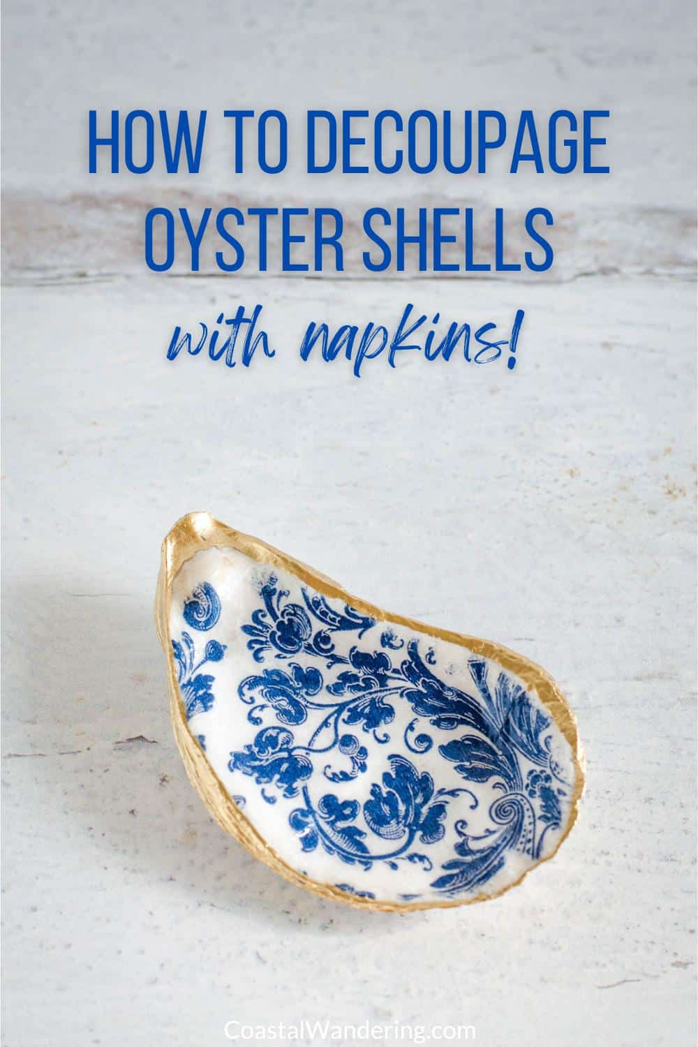 How to decoupage oyster shells with napkins!