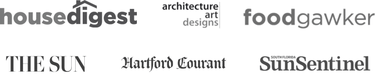 House Digest, Architecture Art Designs, Food Gawker, The Sun, Hartford Courant, South Florida Sun Sentinel