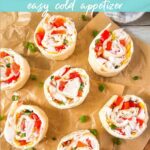 Crab tortilla pinwheels easy cold appetizer.