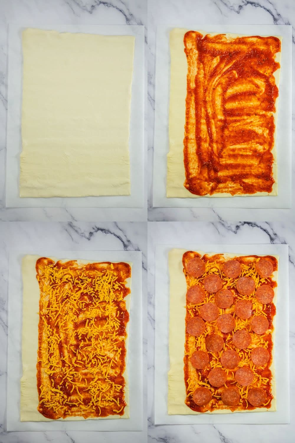 Pizza pinwheel step-by-step photos