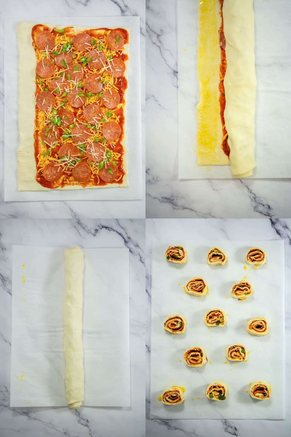 Pizza pinwheel step-by-step photos